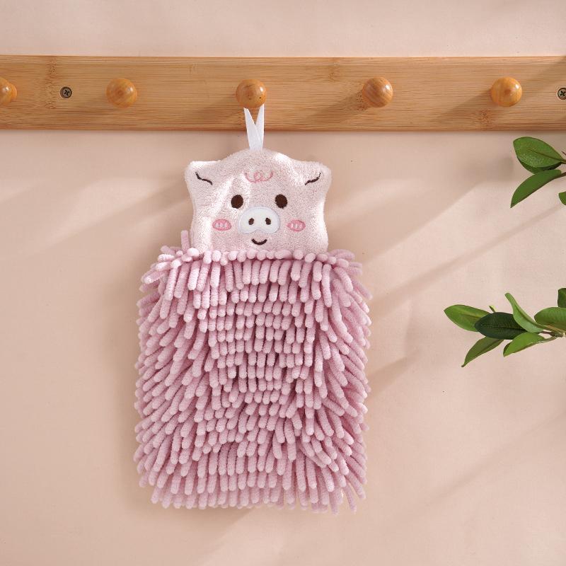 Wall-Mounted Wipe Hand Towel Super Absorbent Fast Drying Chenille Cleaning Cloth Kitchen Bathroom Supplies