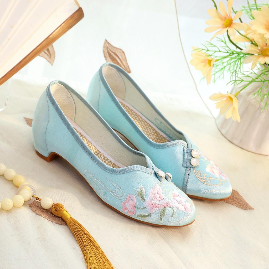 [Miaofu] Sommer 2025 neue chinesische Stil alte Pekinger Stoffschuhe schlichter ethnischer Stil Cheongsam Temperament Damen Einzelschuhe
