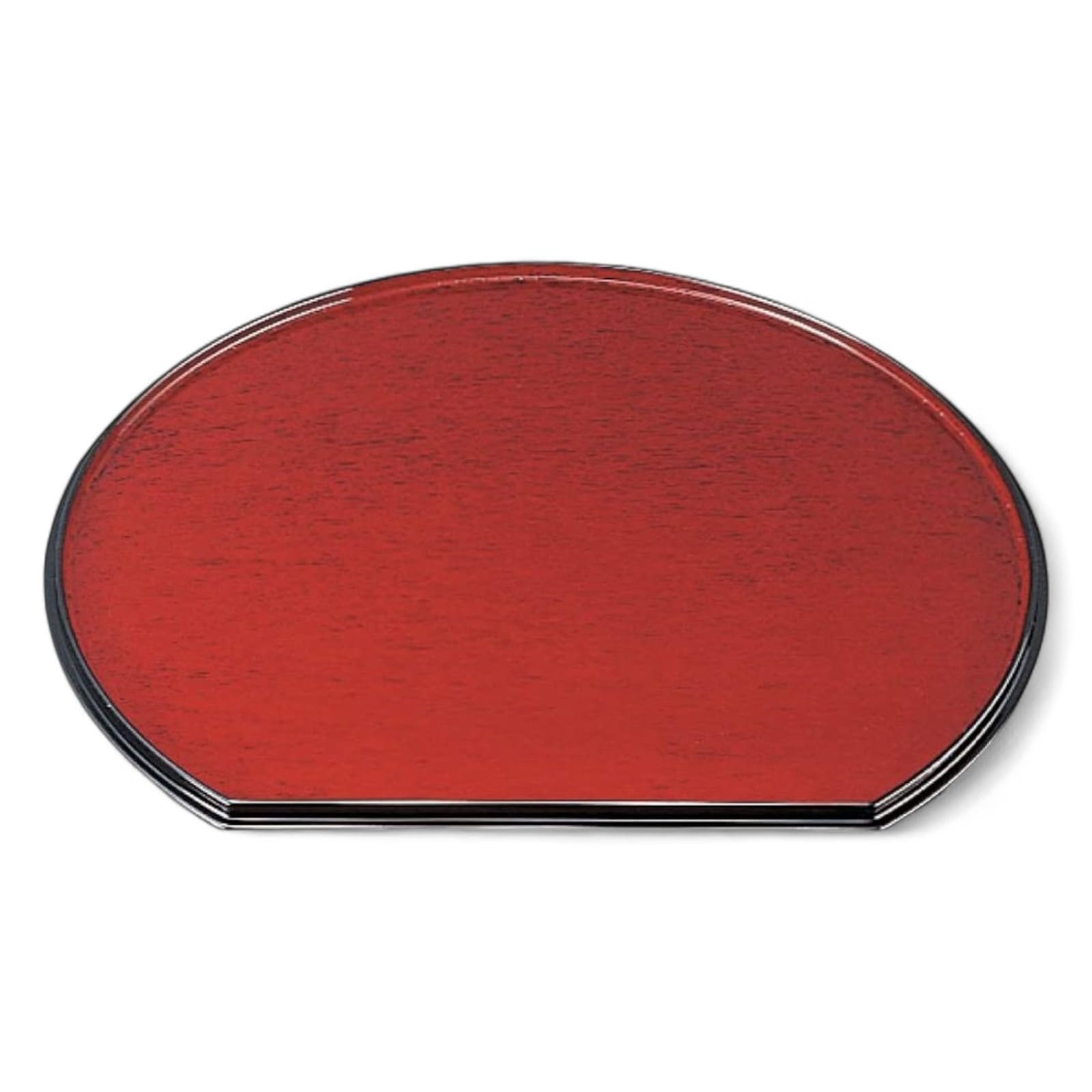 

tray with Bishamon black with ABS made in Japan J-kitchens 3-shaku, half-moon double-sided (tray) Goto-nuri lacquerware, non-slip, vermilion-red