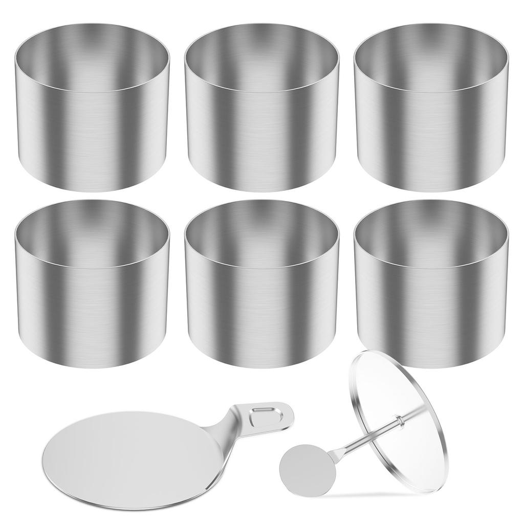 Stainless Steel 7.6CM Mousse Ring Circle Mold Cake Rings for Baking Round Cake Ring Molds Pastry Tools with Pusher and Lifter