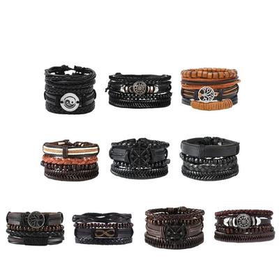 Versatile Men's Braided Leather Bracelet Men's PU Leather Bracelet with Unique Braided Pattern for Daily Use Gatherings