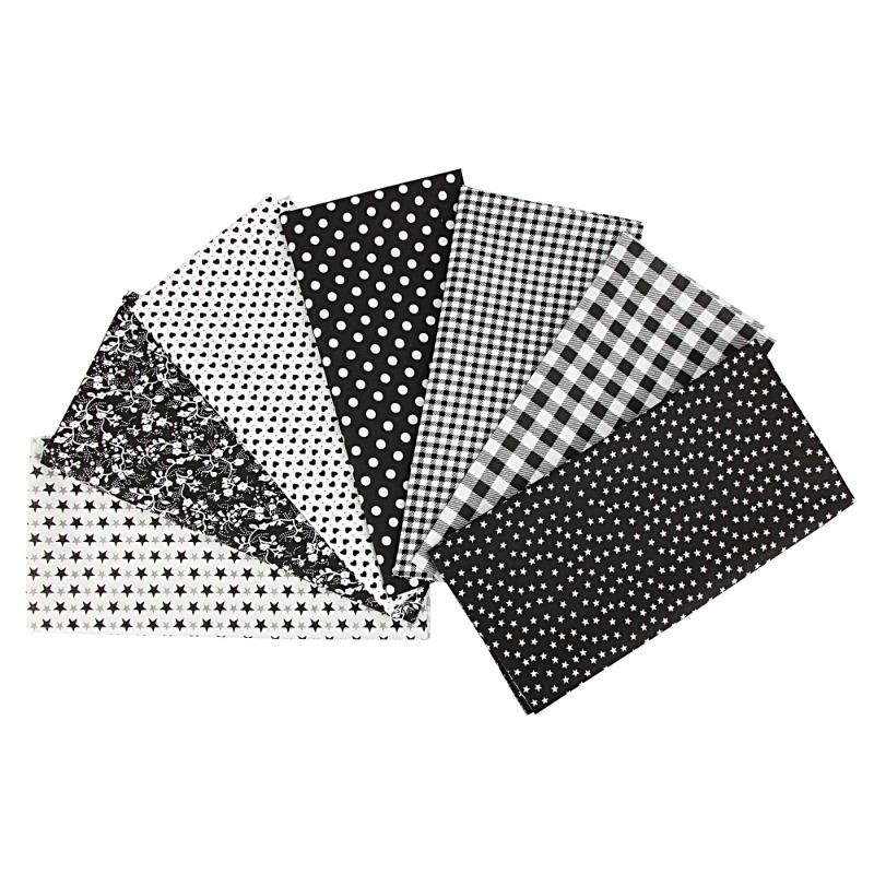 7pcs/kit, Mixed Fabrics Scraps Offcuts Quilting Quilt Fabric Pre-Cut Fat Quarters Cotton Material 25*25cm Bundle New Fabric
