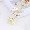 Mirror Light Snowflake Christmas Plum Blossom Deer Brooch Pearl Cute Fashion Corsage Flower Brooch Pin Long-Lasting Color Exquisite Brooch BFF Gift