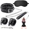 Sexyhot Collar Human SM Lead Algemas Venda 3 Peças Conjunto Grosso PU Sem Dor SM Pescoço Algemas Algemas Treinamento Restrição Corrente de Metal SM Produtos