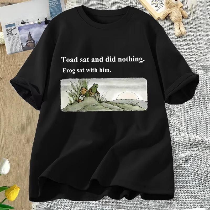 Frog and Toad T-Shirt Unisex Toad Sat and Did Nothing Frog Sat with Him Tshirt Vintage Classic Book Tshirt for Book Lover Tees
