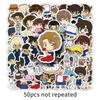 50 Q Version Detective Conan Anime Stickers for DIY Decoration On Water Bottles, Computers, Phones, and Tablets.