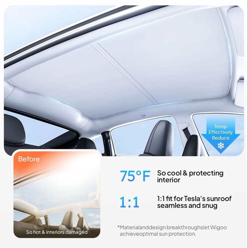 2026 Upgraded for Tesla Model Y New (Juniper) Sunshade Roof Model 3 Accessories Heat Insulation Foldable Glass Sunroof Cover