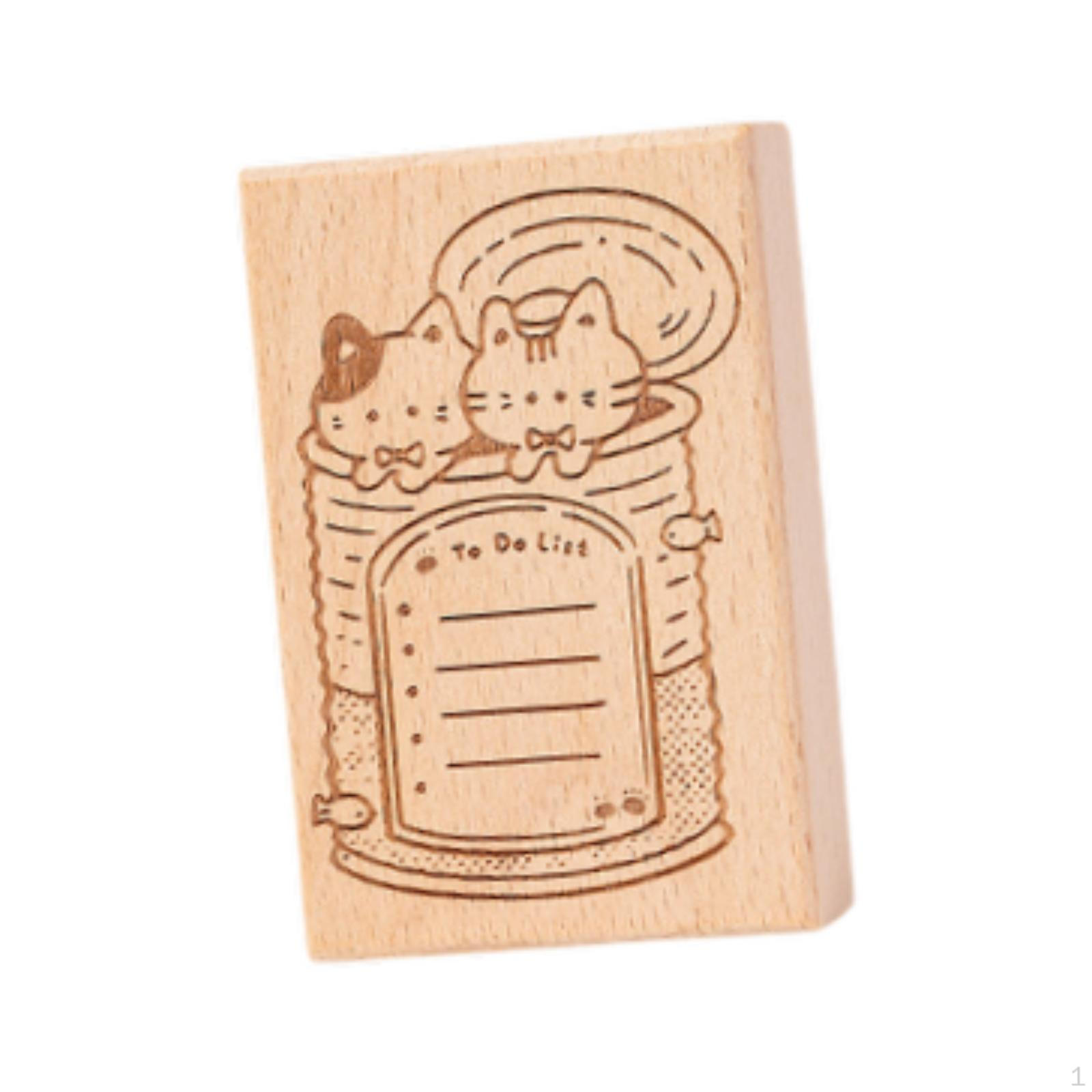 

Creative Wood Stamp Scrapbooking Kit for Cat Theme DIY Craft Journal Style C