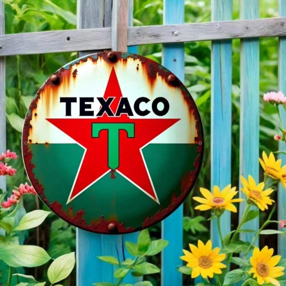 Exclusive Texaco Star Retro Metal Tin Sign Vintage Wall Art Home Decor