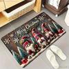 1pc Three Santa Claus Doormats Festive Floor Mat Living Room Rug for Bedroom Welcome Mat Outdoor Rug Christmas Rug