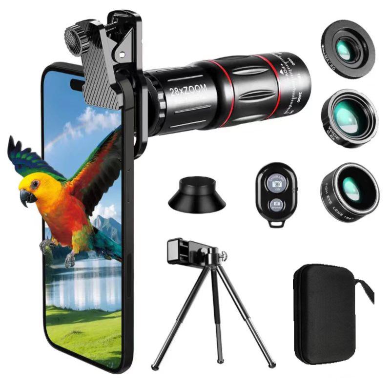Teleobiektyw 64x: HD Noktowizyjny Monokularowy Teleskop do Telefonu Komórkowego do Fotografii Koncertowej