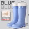 Fashion women's rain boots high tube platform muffin non-slip PVC rain shoes outdoor commuting rainy day rubber shoes travel shoes