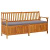 Vidaxl Bench With Storage And Cushion, 170 Cm, Acacia Wood