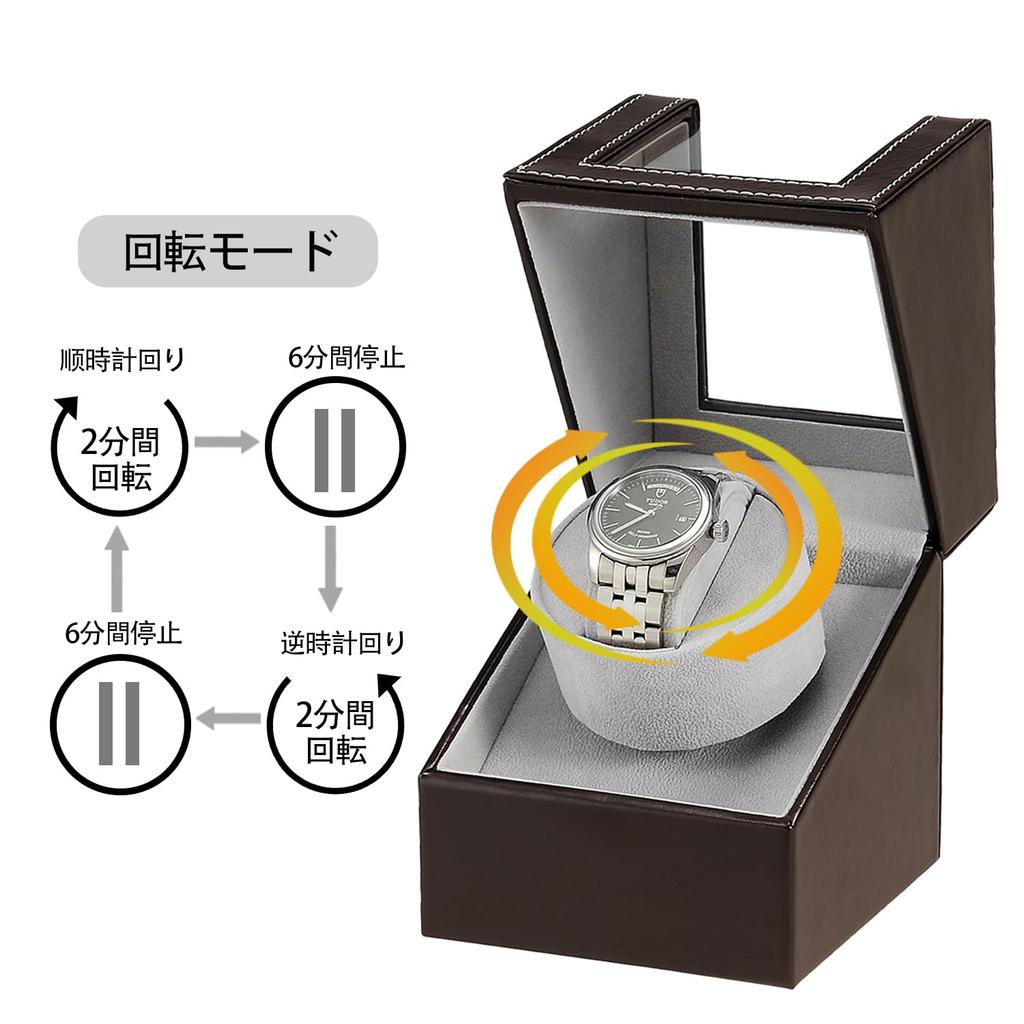 Automatic Watch Winder Watch New Automatic Watch Winder with Premium PU Compatible with and 2023 Upgrade (Single Winder), Leather, Men's Women's