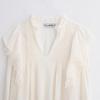 TAOP&ZA Spring/Summer Elegant Women's V-Neck Long Sleeve Ruffle Blouse