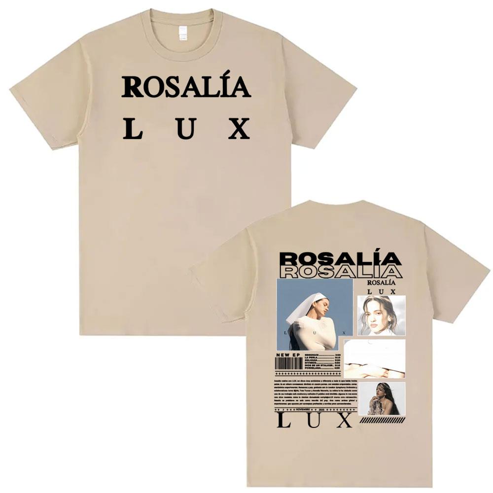 

Singer Rosalia LUX New Album Tour Graphic T Shirt Men Women Vintage Aesthetic Short Sleeve Tshirt Cozy Summer 100 Cotton Shirt 4XL