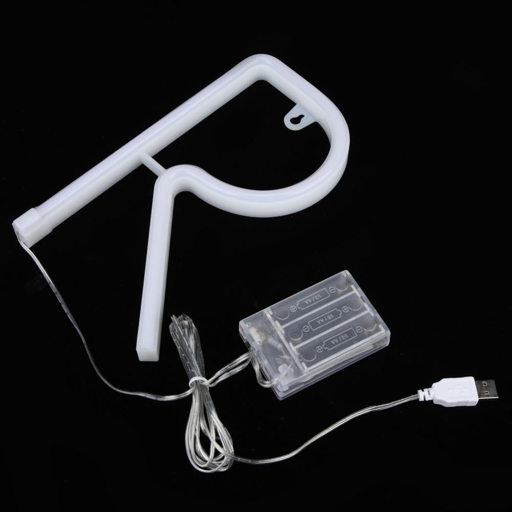 USB/Battery Powered LED Neon Light Letter Shape Neon Sign Light  Party Decoration