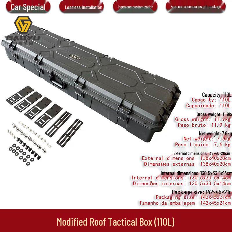 Shockproof Waterproof Roof Equipment Box for Off-Road Vehicles, Large Capacity