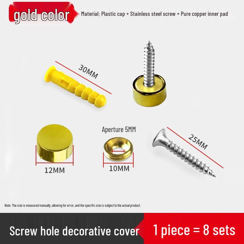 Decorative Glass Mirror Nail Caps: Thickened Flat Screws for Bathroom Signs