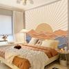 VIKAMA Bohemian Boho Tapestry Sunset Seascape Printed Wall Hanging Aesthetic Home Wall Decor for Living Room Bedroom Dorm Room