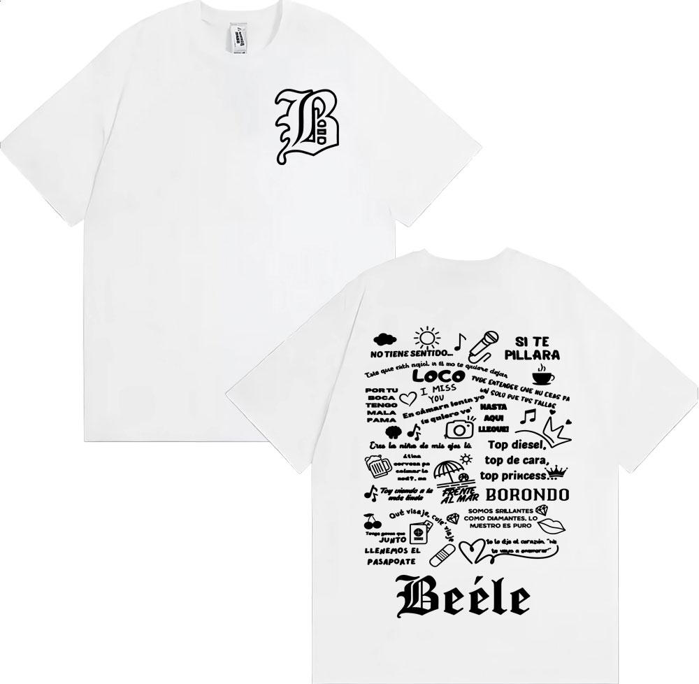 Rapper Beele Borondo Tour 2025 Bedrucktes T-Shirt Herren Damen Kleidung Baumwolle Kurzarm T-Shirt Harajuku Hip Hop Mode T-Shirt