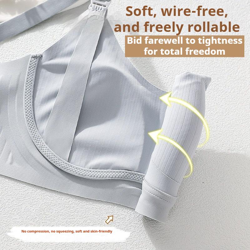 Seamless Front-opening Nursing Bra for Pregnancy Providing Support Preventing Sagging and Lightweight for Breastfeeding