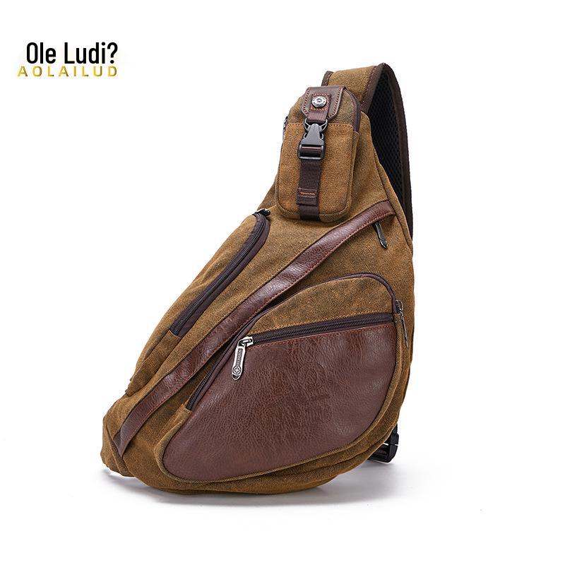 

Ретро холщовая сумка кроссбоди на грудь в форме полумесяца для мужчин - Европейский и американский эксклюзив