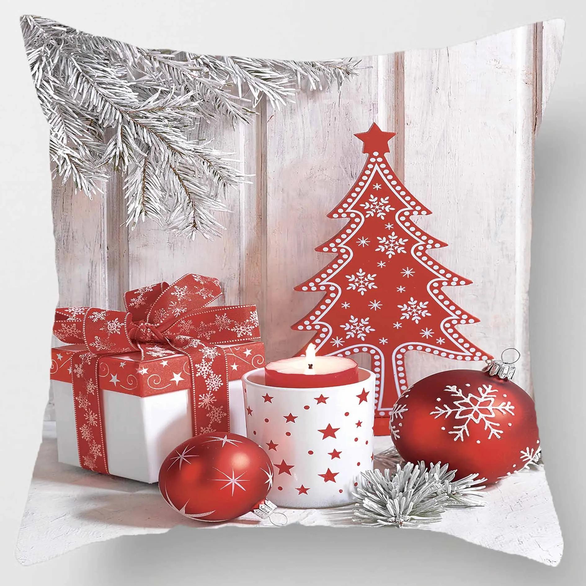 

Наволочки на різдвяну тематику Автомобільні аксесуари Офіс Дід Мороз Вітальня Диван Домашні наволочки 45x45cm