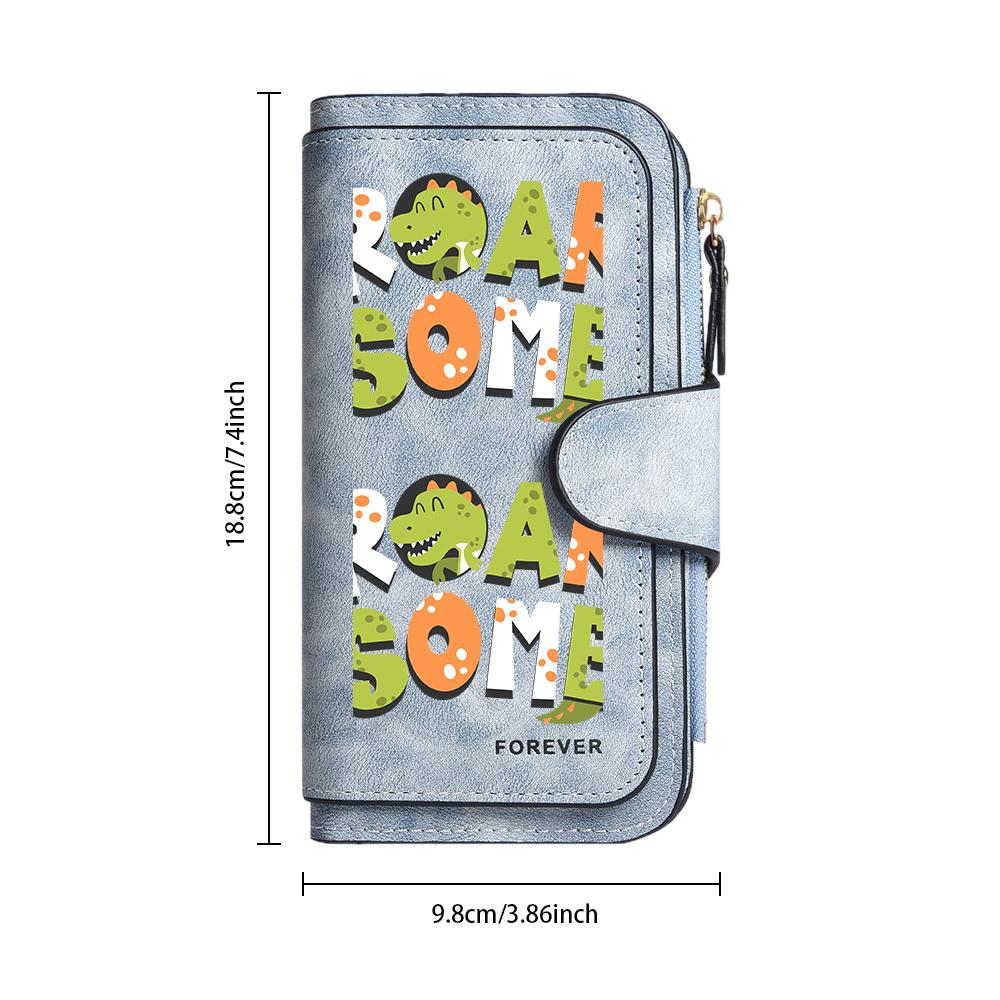 Roarsome Dinosaur Cute Wallet Fashion Long Purse Casual Card Holder