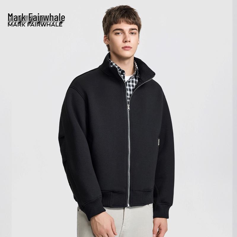 

Mark Fairwhale Men s American Retro Stand-Collar Cardigan Jacket XL