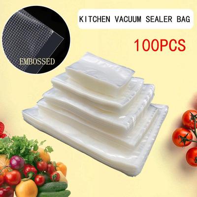 100 Sacchetti per Sottovuoto - Accessori da Cucina Trasparenti per Confezionamento di Alimenti Freschi