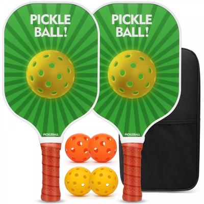 Toplive Pickleball Racket Set, 2 Pickleball Paddles, 4 Pickleball Balls, Beginner Pickleball Balls with 1 Pickle Ball Storage Bag, Durable Competition