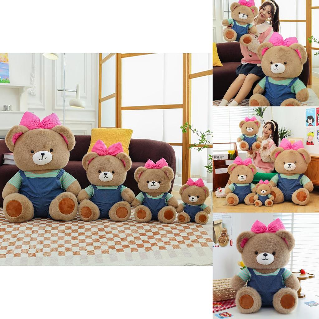 Adorable Pink Bow Teddy Bear Plush Toy Cute Cartoon Animal Design For All Ages Birthday Gift