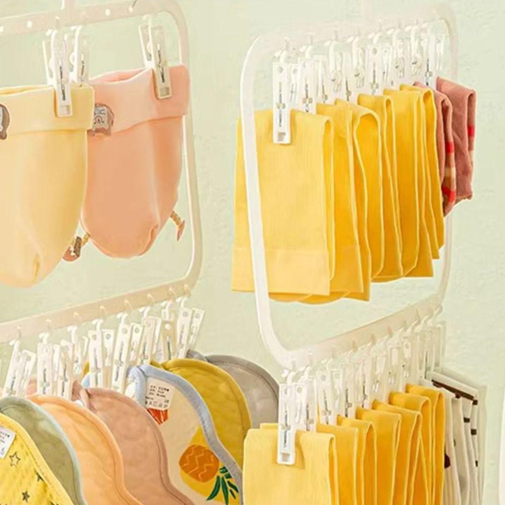 Portable Multi-clip Sock Holders Detachable Children's Hook Hanger  Baby Clothes Drying