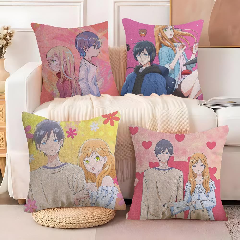 My Love Story with YamadaCushion Cover Soft Plush Fabric DoubleSided Printed Sofa Cushion Cover for All Seasons Home Decor Gift