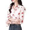 Women's French Retro Pony Print Chiffon Shirt - Elegant Designer Spring/Autumn 2026 Style