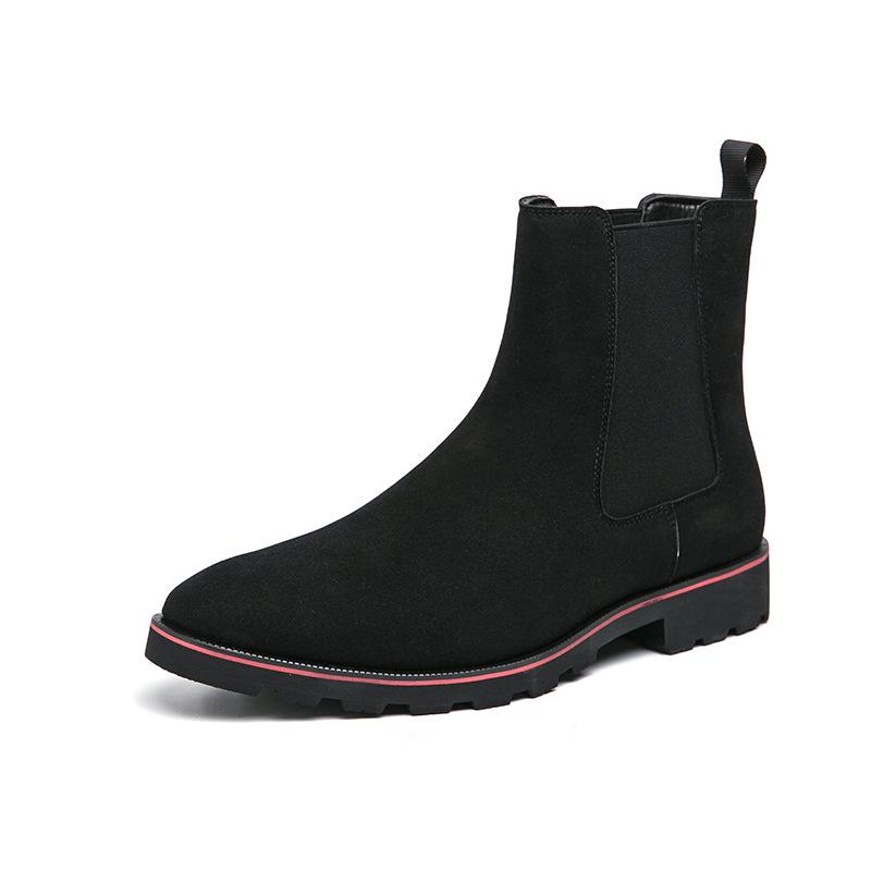 Herren Britische Nubukleder Freizeit Chelsea Boots - Trendiges Koreanisches Wildleder, Große Größe, Modischer Jugendstil.