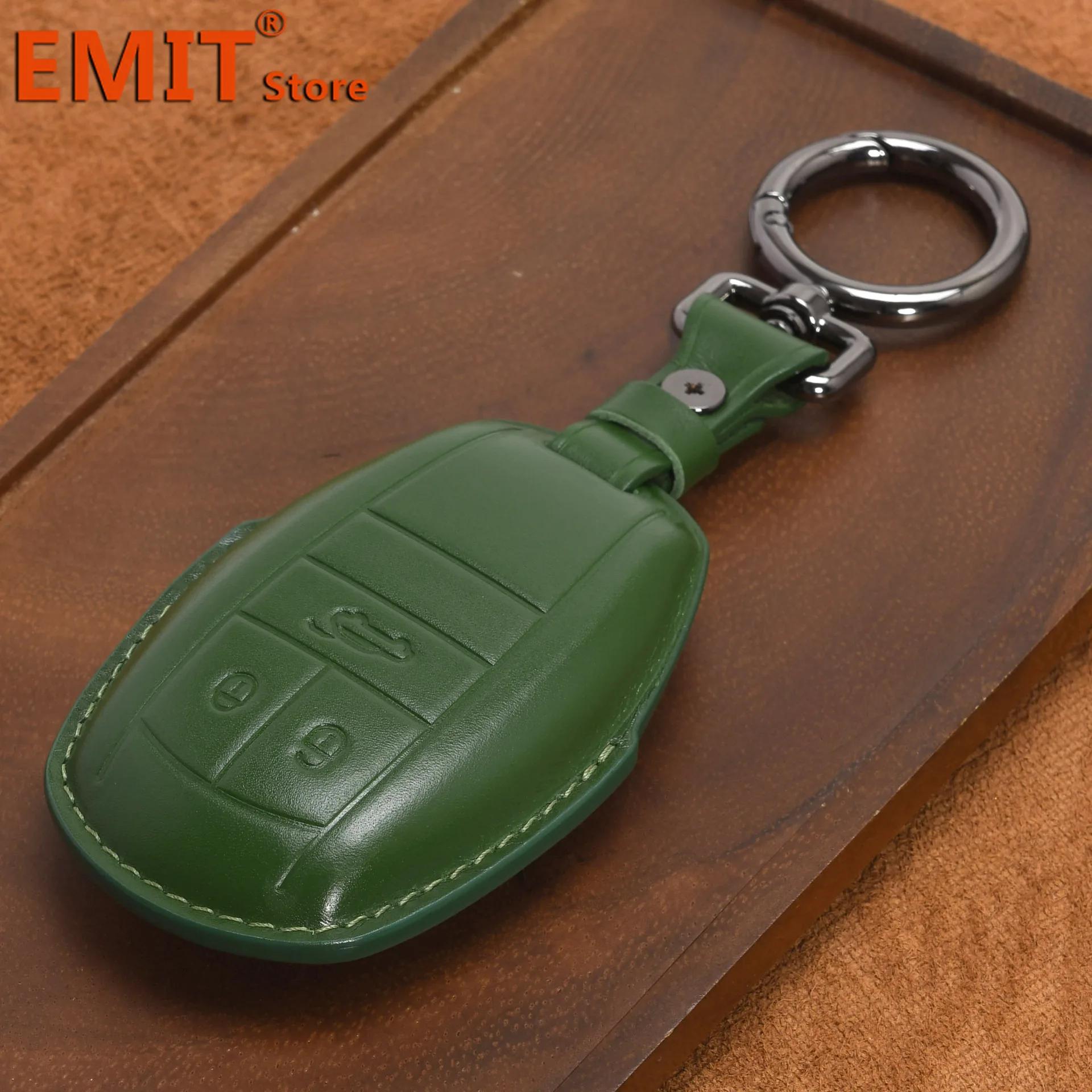 

Handmade Leather Key Fob For Bentley Bentayga Continental Flying Spur Mulsanne Phev Continental Gt Cover Case Car Accessories for Bentley