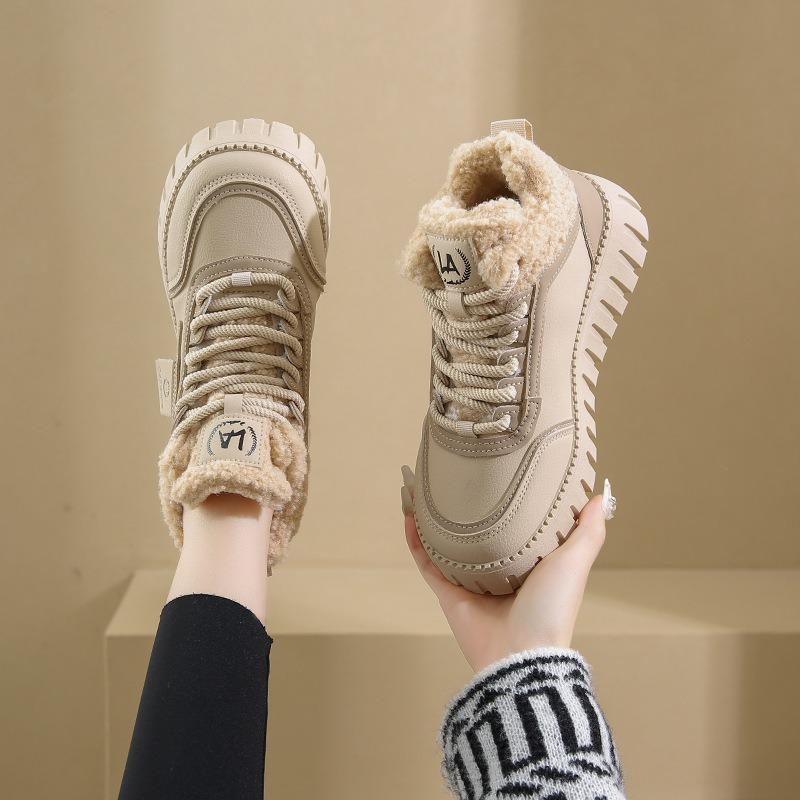 Fleece High-top Snow Boots Women's Winter New Student Warm Casual Shoes Cotton Shoes 2