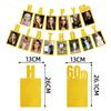 Birthday Golden 60th Photo Commemorate Banner Celebration Event Props Decoration