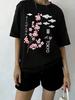 Tokyo Sakura Cherry Blossom Graphic T-Shirt Japanese Aesthetic Streetwear Summer Short Sleeve Harajuku Style Women Men Tee Top