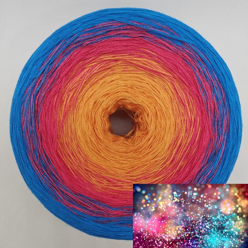 300g Mercerized Cotton Yarn Gradient Color Long Section Dyed Hand Wound Mixed Strand Cake Thread DIY Hand Knitted Shawl Scarf
