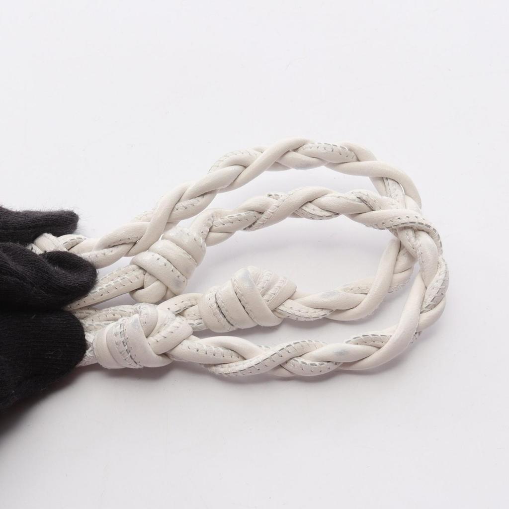 Used JIL SANDER TANGLE Shoulder Bag Leather White Used Women