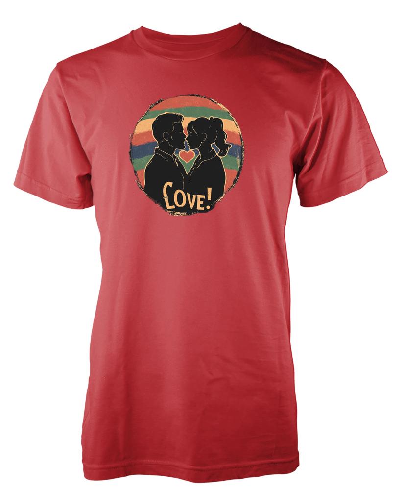 Bnwt Pride The Kiss Retro Loveheart Rainbow Lqbtq Unique TShirt Adult Kids S