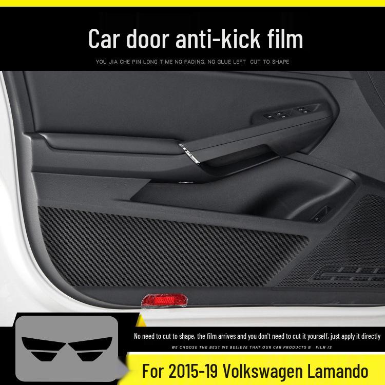 Volkswagen Lamando 15-19 Carbon Fiber Interior Gear Console Anti-Kick Pad Sticker