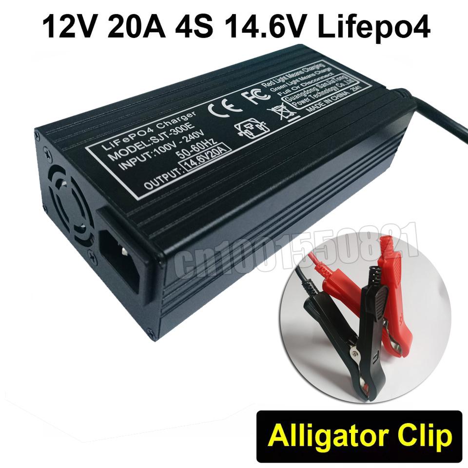 12V 20A Smart Lifepo4 Battery Charger 4S 14.6V High Power Charger For Lithium Iron Phosphate Battery Chargers EU Plug