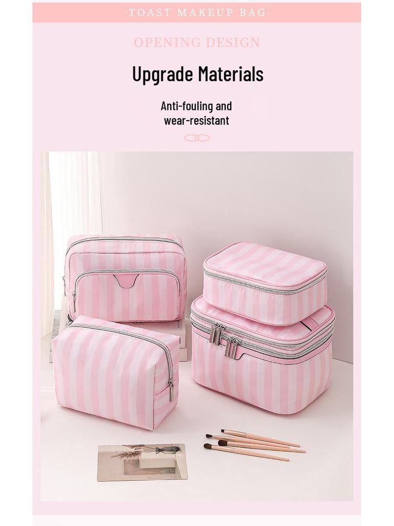 Chic Double-Layer Travel Makeup Bag: Cute, Spacious, Portable Cosmetics Organizer