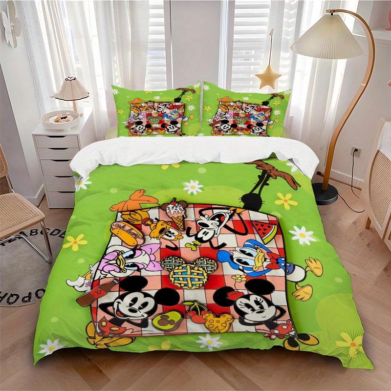 

3pcs set Picnic, Cartoon Characters, Summer Bedding Set with Duvet Cover+Pillowcases, All-Season Polyester, Zipper Closure70 135x200cm