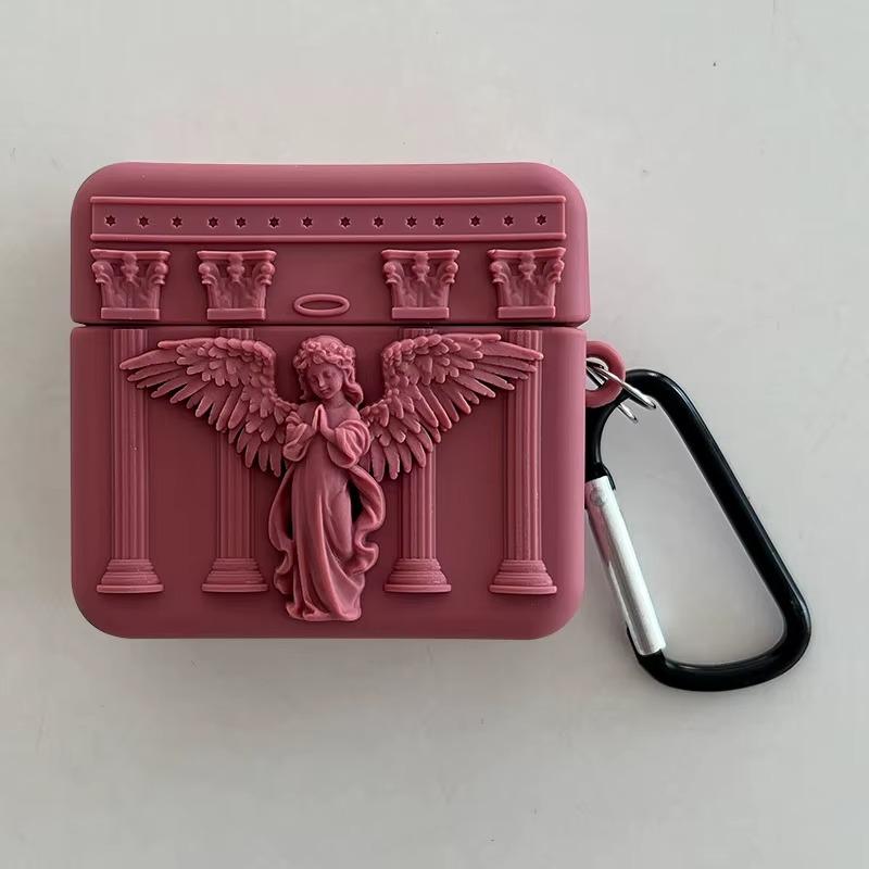 Pour AirPods 4 3 2 1 Pro Pro2 Étui pour Écouteurs 3D Dieu Ange Silicone Boîte de Protection pour Casque Avec Couvercle Pendentif For Airpods Pro 2