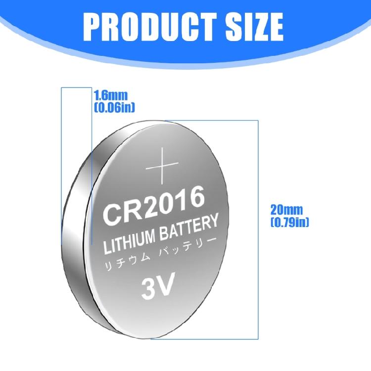 10/5PCS CR2016 Coin Cell Batteries User Friendly Stable Power Button Battery for Clocks Watch Gaming Controllers